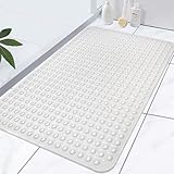 Yonala Extra große Duschmatte, rutschfeste Duschmatten für Innendusche, mit Ablaufloch und Saugnäpfen, weich, zuschneidbar, TPE, rutschfeste Duschmatte für begehbare Duschkabine, schwere Matte
