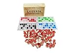 Bingo-Sets Lotterie, 48 Kartons und 90 zweiseitige Chips und Aufbewahrungsbox aus Holz.