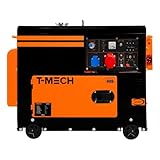 6.5kVA Diesel Stromerzeuger Generator Stromaggregat Geräuschlos Notstromaggregat Dreiphasig 230V 6500W 13PS Motor 400V E-Start Notstrom Pulverbeschichteter Stahl 20L Kapazität Werkzeug & Trichter