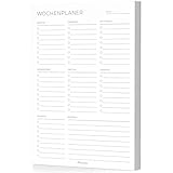 Fantastino® A5 Wochenplaner Block - 66 Blatt (für 15 Monate), To-Do Listen und Wochenübersicht ohne festes Datum. Notizblock zum Abreißen für Termine, Aufgaben, Erinnerungen und Platz für Notizen