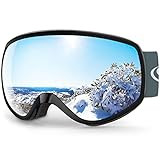 findway Skibrille Kinder, Snowboardbrille für Kinder Jungen Mädchen Alter 3 4 5 6 7 8 UV-Schutz, OTG Skibrillen Sphärisch Verspiegelt mit Anti-UV Anti-Fog Windwiderstand Kompatibler Helm