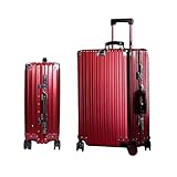 GIIYOEW Suitcase Handgepäck Koffer Größe L Metallkoffer Aluminium Silber Trolley Handgepäck Hartschalenkoffer Mittelgroß Mit Spinnerrädern,3,26in