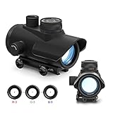 Aomekie Softair Red Dot Visier für 11mm/22mm Schiene Leuchtpunktvisier Rotpunktvisier mit Schutz und Tactical 3 Reticles für Jagd Softair und Armbrust