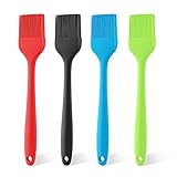 BBQ Backpinsel, 4 Stucke BBQ Backpinsel, Silicone Basting Pastry Brush für BBQ, Grill, Backen, Kochen (4 Farben)