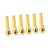 GREENADSCAPE 6St Stegstifte aus Messing für Gitarren acoustic guitar akustikgitarren coppers Gitarren-Stegstifte Stifte Bass-Bridge-Pin gitarren ersatz Stegstifte aus Metall für Gitarren Golden