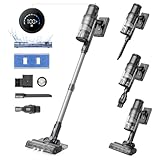 Proscenic P11 Mopping Staubsauger Kabellos mit Wischfunktion, 45KPA 550W 60Min Akku Staubsauger und Saugwischer, Staubsauger Wischen und Saugen für Teppich Hartböden Vorhang Haustierhaare, Grau