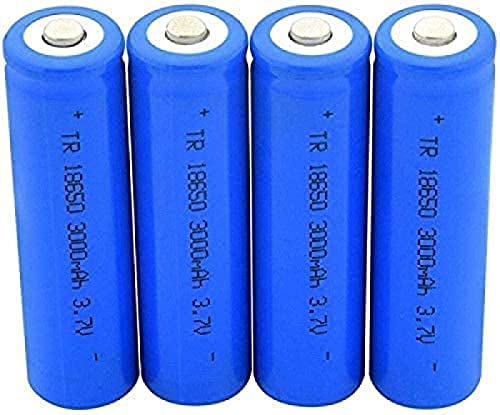 4pcs High Capacity Blue Tip 18650 Akku 3.7V 3000 mAh Lithium-Ladegerät Akkus Lithium-Ionen-Zelle für Taschenlampe
