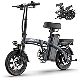 URLIFE E-Bike Klapprad mit 14 Zoll, 48V 7.5Ah Lithium-Akku für Lange Reichweite bis 60KM, Elektrofahrrad 250W Motor, 3 Fahrmodi, Sitzhöhe Verstellbar, Falt-Pedelec ebike für Herren Damen (Grau)