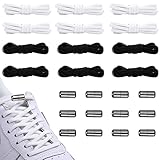 6 Paar Elastische, Schleifenlose Schnürsenkel mit Metallkapsel Ohne Binden, Verstellbare Universeller Schuhbänder, für Sneaker, Sportschuhe, Turnschuhe, Kinder und Erwachsene (6mm*100cm)