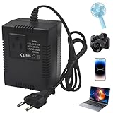 Spannungswandler Transformator 220V auf 110V, 300W Netzadapter Schritt-Runter Stromkonverter mit EU Stecker, Reisestromadapter für Luftreiniger Computer Minikameras und Mehr