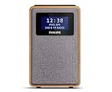 Philips R5005/10 Radiowecker, DAB+ Radio (2,5 Zoll Full-Range-Lautsprecher, Kompaktes Design, DAB+/FM-Radio, Schwarz glänzendes Display, Zweifacher Alarm)