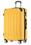 BEIBYE Zwillingsrollen Hardcase Reisekoffer Koffer Trolleys Hartschale in XL-L-M in 14 Farben (Gelb, Mittler Koffer (66cm))