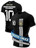 DE FANSHOP Deutschland Trikot EM 2024 Kinder Junge Herren Schwarz Fußball Trikot Personalisiert Fussball Shirt Geschenk für Nationalmannschaft Fans