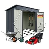 Albatros Profi Gerätehaus L – verzinktes Metall in Anthrazit (RAL 7016) | 190x122x173cm, 3,9m³ | Inkl. Schloss & Werkzeughaken | wetterfester Geräteschuppen, Gartenschrank, Gartenhaus