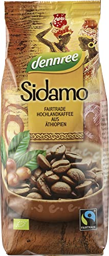 dennree Bio Sidamo Fairtrade Hochlandkaffee aus Äthiopien (6 x 250 gr)