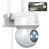 TOAIOHO 2K Überwachungskamera Aussen, Kamera Überwachung Aussen, Wlan Kamera Outdoor mit Farbiger Nachsicht, Motion Detection, IP66 Wasserdicht, Zwei-Wege-Konversation, Multi-User-Sharing, Android/iOS