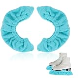 Prasacco 2 Stück/1 Paar Kufenschoner für Schlittschuhe, Elastische Schlittschuhe Kufenschoner 25x8,5 cm Faser Schutzhülle für Damen Herren Hockeyschlittschuhe und Eiskunstlaufschuhe (Blau, Größe L)