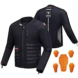 IRON JIA'S Motorradjacke Herren Schutzjacke protektorenjacke mit CE-Schutzausrüstung Vier Jahreszeiten professionelles Motocross-ATV Schwarz M