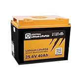 LIONTRON LiFePO4 12,8V 40Ah LX; 512Wh;  3000 Zyklen bei 90% Entladungstiefe (DOD) mit BMS und Bluetooth Überwachung; für Wohnmobil oder Boot 182x77x165mm - LISMART1240LX