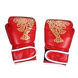 ROMISBABA Boxhandschuhe PU Sparring Trainingshandschuhe mit Verstellbarem Handgelenkschutz Atmungsaktiv für Thai Kickboxen Junior Mädchen Jungen