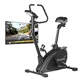 Skandika Ergometer Vinneren Design Hometrainer | Fitness Fahrrad mit Magnetbremssystem, 11kg Schwungmasse, 12 Trainingsprogramme, Tablet-Halterung, Bluetooth, Kinomap, App-Steuerung | grau/schwarz