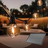Ledvion - Lichterkette, 42M Solar, 75x E12 LED Lampe, wasserdicht IP44, 2700K, G40, Plug & Play, koppelbar