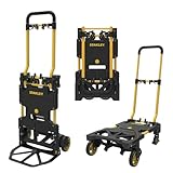 Stanley 2-in-1 Sackkarre und Transportkarre SXWTD-FT585 - Sackkarre Klappbar mit Tragkraft 137 KG - Multifunktionale Sackkarre für Lagerung und Treppen - Faltbare Transportkarre