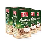 Melitta Auslese Filter-Kaffee 6 x 500g, gemahlen, Pulver für Filterkaffeemaschinen, starke Röstung, geröstet in Deutschland, im Tray