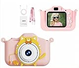 OBEST Kinderkamera, 1080P HD Digitalkamera für Kinder mit 64-GB Speicherkarte, 2,0' IPS Bildschirm, Spielzeug für Jungen und Mädchen, Geschenke zum Geburtstag für Kinder (Rosa)