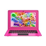 TOPOSH 10.1 Zoll Laptop Computer PC Netbook für Mädchen, Intel Celeron N4000, 8GB RAM 64GB SSD, unterstützt Windows 10, mehrsprachiges Paket installiert Tastatur Aufkleber beigefügt-Pink Rosa