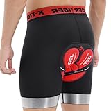 X-TIGER Radunterhose Herren Fahrradhose Herren Radlerhose mit 5D Gepolsterte Fahrradunterhose MTB Unterwäsche Bike Kurze Hosen