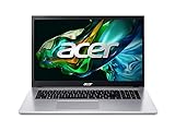 Acer Aspire 3 (A317-54-55PD) Laptop | 17,3' FHD IPS Display | Intel Core i5-1235U | 16 GB RAM | 512 GB SSD | Intel Iris Xe Grafik | Windows 11 | QWERTZ Tastatur | Silber