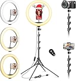 11.5 Zoll Ringlicht mit Stativ Handy,Groß Stativ für Smartphone mit Ringleuchte,Selfie Ringlight Handystativhalter mit Ring Light für Fotografie,YouTube,Tik Tok,Video,Makeup