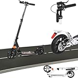 CXYTX Cityroller, Roller Kickscooter für Erwachsene und Kinder, 200mm Räder, Einstellbarer Lenker, Doppel Federung, City-Roller Scooter klappbar und Höhenverstellbar, Support 100kg,Schwarz