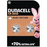 Duracell CR2032 Knopfzellen, CR 2032 Lithium Knopfzelle 3 V (4 Stück), ideal für z.B. Autoschlüssel, Waagen, Fitnesstracker, medizinische Geräte