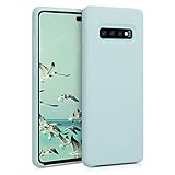 kwmobile Hülle kompatibel mit Samsung Galaxy S10 Plus / S10+ Hülle - Silikon Handy Case - Handyhülle weiche Oberfläche - kabelloses Laden - Cool Mint