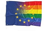 Europa Regenbogen CSD und Pride Flagge / 150x90cm LGBT Fahne