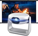 Tdyon Kabelloser Beamer für den Außenbereich, Autofokus, Trapezkorrektur, Full HD 1080P, 4K, WiFi6, Bluetooth, Heimkino