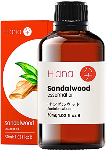 H'ana Ätherisches Sandelholzöl (28,9 g) – holzig, um Geist zu entspannen und empfindliche Haut zu beruhigen – reines, natürliches Sandelholzöl
