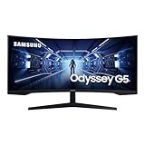 Samsung Gaming Monitor G5 C34G55TWWP, 34 Zoll, VA-Panel, UWQHD-Auflösung, AMD FreeSync Premium, Krümmung 1000R, Bildwiederholrate 165 Hz, Reaktionszeit 1 ms (MPRT), schwarz