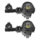 CHIMHOON 2x LED Zusatznebelscheinwerfer, Motorrad Scheinwerfer Lauflicht, LED-Nebelscheinwerfer + Schutzgitter Kabelbaum, Motorrad Nebelleuchte, Fernlicht, Für BMW 40w ADV
