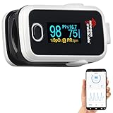 newgen medicals Pulsoxymeter: Medizinischer Finger-Pulsoximeter mit OLED-Farbdisplay, Bluetooth, App (Oxymeter, Pulsometer Finger, Blutdruckmessgerät)