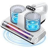 JPHYLL Milbensauger für Matratzen Milbenstaubsauger mit UV-Licht 16Kpa Bürstenrolle Ultraschall HEPA Filter Heißer Wind Funktion Matratzensauger zur Entfernung von Staubmilben Allergenen 500W Weiß