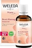 WELEDA Bio Brust Massageöl, pflegendes Naturkosmetik Brustöl gegen Spannungsgefühle in der Schwangerschaft und beim Stillen, Stillöl zur Förderung der Durchblutung der Haut (1 x 50 ml)