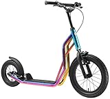 STAR SCOOTER Kinder Tret Roller ab 7-8 Jahre | 16/12 Zoll Mixed City Kick Scooter Luftreifen | Chrom