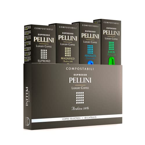 PELLINI Espresso Luxury Coffee Gift Box Packung, kompatibel mit Nespresso, 40 Kapseln, 200 g