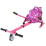 Hoverkart Frame Go Cart für Hoverboard Zubehör, Hover Cart Balance Scooter Sitz Einstellbare Länge für 6,5 8 10 Zoll Segway, Graffiti Galaxy Flame Camo (Starry Pink)