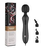 NEU - „FLAGGSCHIFF 3.1“ - starker MAGIC WAND Massagestab für Frauen in schwarz - inkl. 3 AUFSÄTZE aus PREMIUM SILIKON - Deutscher Händler