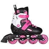 Powerslide Kinder Inline Skate Khaan Magic Pink verstellbare Inlineskates – Größenverstellbare Inliner für Mädchen in versch. Größen 27 bis 42 -Inlineskate in pink
