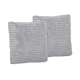 KiddyMoon Kinderkopfkissen 2Er Set Kissen 30X30cm Weiches Kinderkissen Für Sofa Oder Kinderzimmer Mit Weicher Struktur, Dunkelgrau,2Er Pack